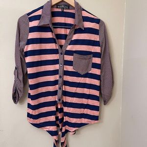 Striped Button-Down Blouse